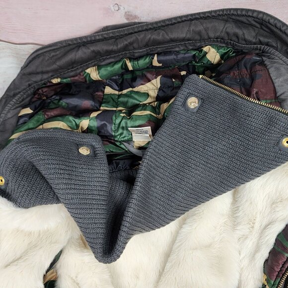 True Religion Dark Khaki Removable Liner Parka, Women's Medium - Picture 12 of 16